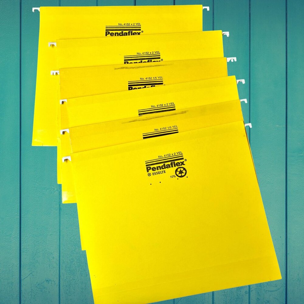 Pendaflex Reinforced 1.5" Extra Capacity Hanging File Folders Yellow POCKET 6